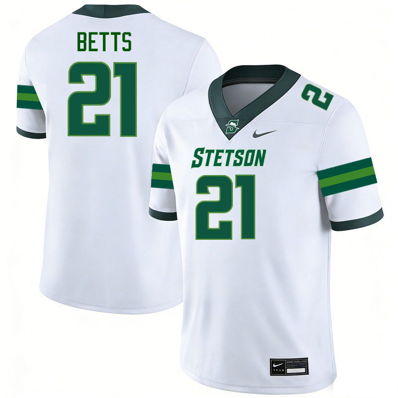 Stetson Hatters #21 Cayden Betts College Football Jerseys,Uniforms-White